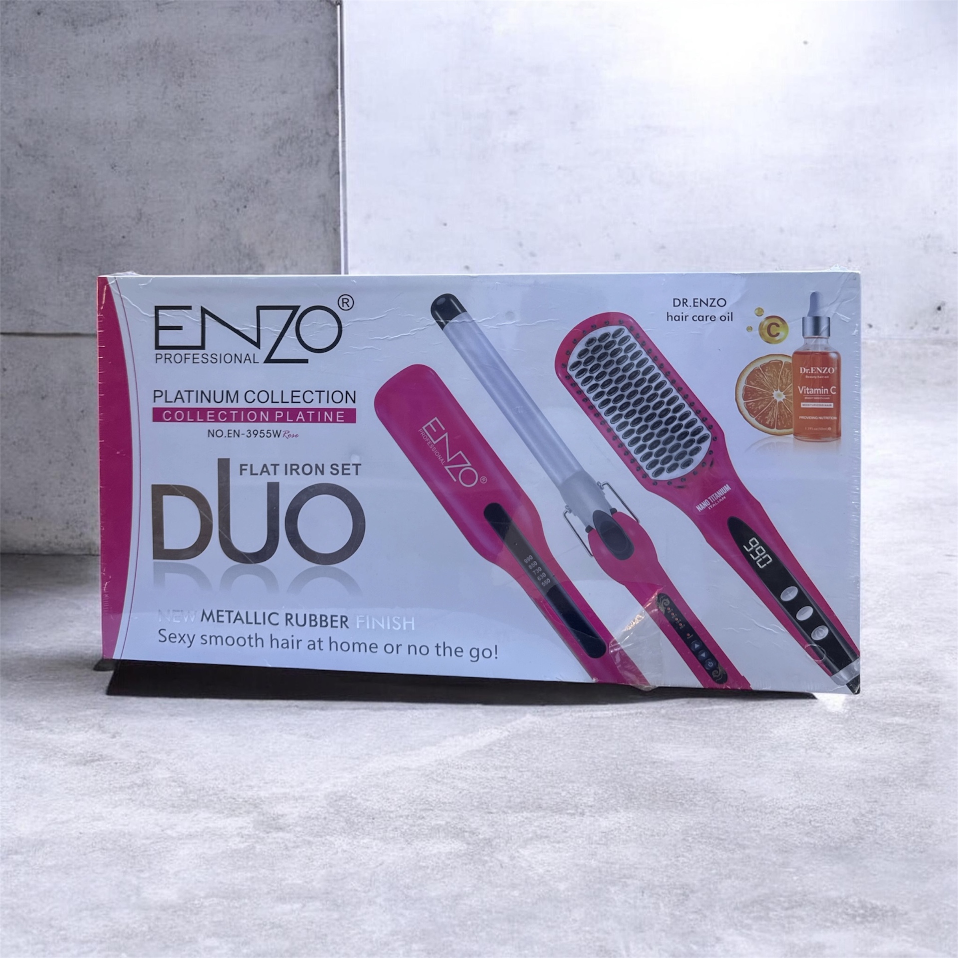 Platinum Duo Flat Iron Set EN-3955W Rose